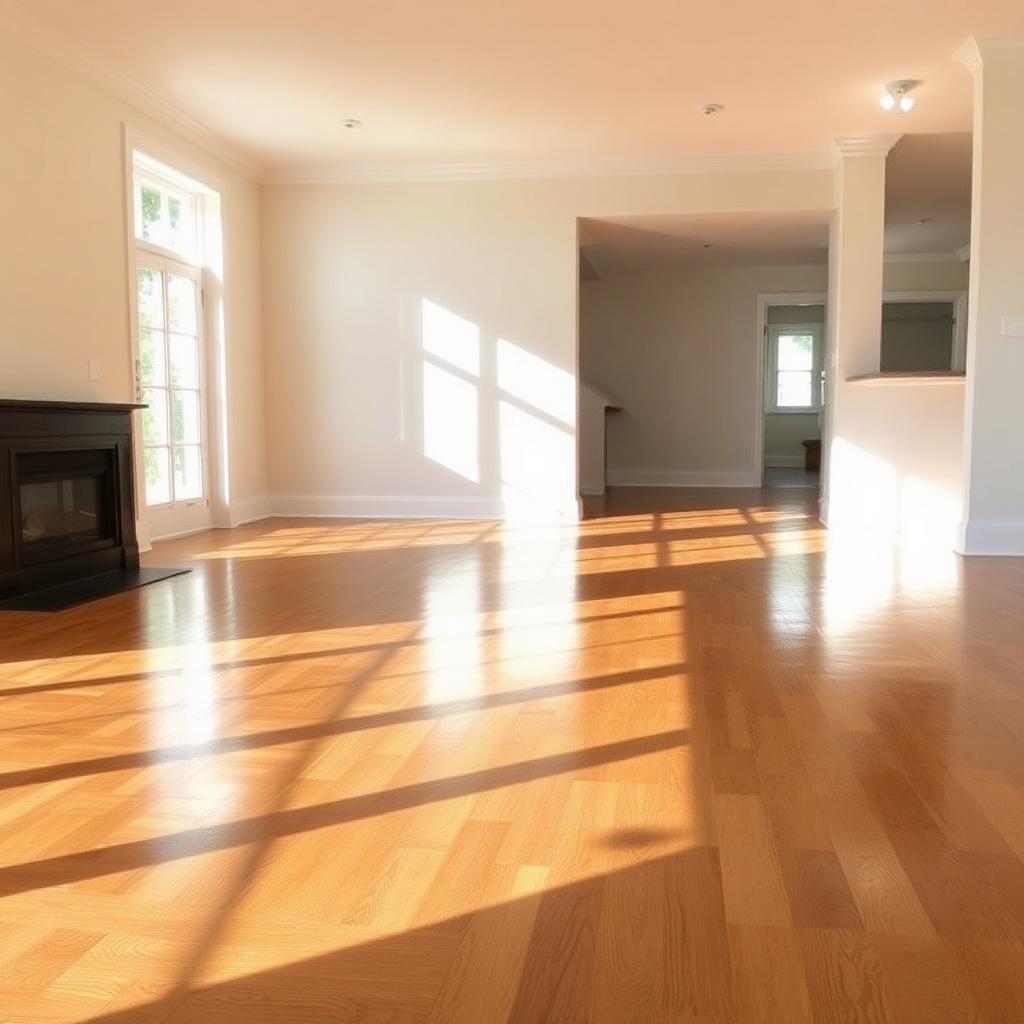 Polished hardwood floors